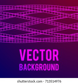 Low poly truss structure wireframe mesh background. Scinece and tech vector illustration.