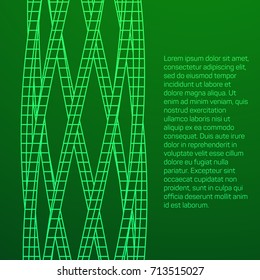 Low poly truss structure wireframe mesh background. Scinece and tech vector illustration.