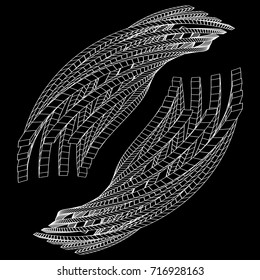 Low poly truss structure wireframe mesh background. Scinece and tech vector illustration.