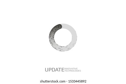Low poly update button sign. New version software mobile system upgrade internet upload. Online information touch screen symbol. Polygonal modern design vector illustration