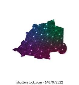 Low poly Vatican City State map in geometric polygonal on white background. Vector Illustration Eps10.