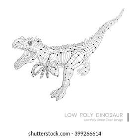 Low Poly Vector Abstract dinosaur isolated on the white background. Clear design concept