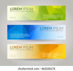 Low Poly Vector Banners Set Stock Vector (Royalty Free) 463100174 ...