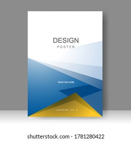 Low poly Vector business brochure template. Banner Design, Poster in A4 size. Simple Flyer promotion. magazine. Vector illustration