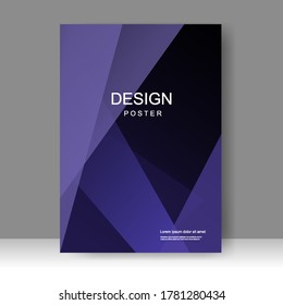 Low poly Vector business brochure template. Banner Design, Poster in A4 size. Simple Flyer promotion. magazine. Vector illustration