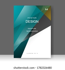 Low poly Vector business brochure template. Banner Design, Poster in A4 size. Simple Flyer promotion. magazine. Vector illustration