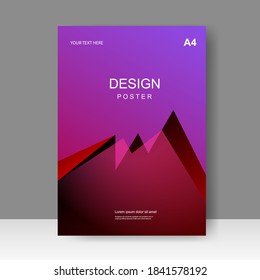 Low poly Vector business brochure template. Banner Design, Poster in A4 size. Simple Flyer promotion. magazine. Vector illustration