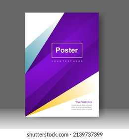 Low poly Vector business brochure template. Banner Design, Poster in A4 size. Simple Flyer promotion. magazine. Vector illustration