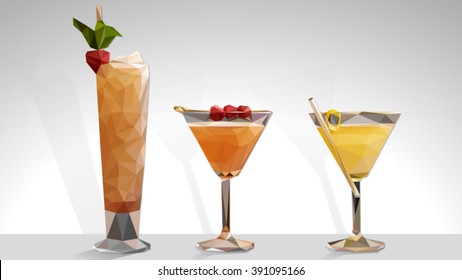 Low-Poly-Vektorcocktails