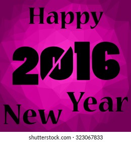 low poly vector illustration 2016 New Year