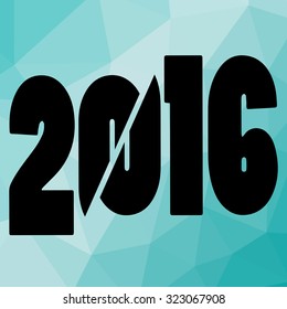 low poly vector illustration 2016 New Year