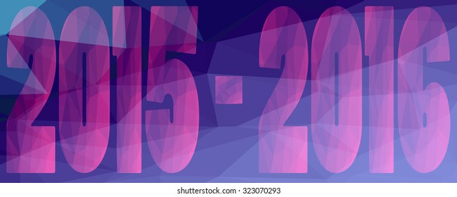 low poly vector illustration 2016 New Year
