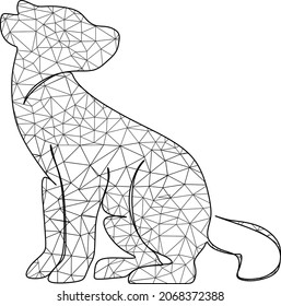 Low poly vector illustration of dog .