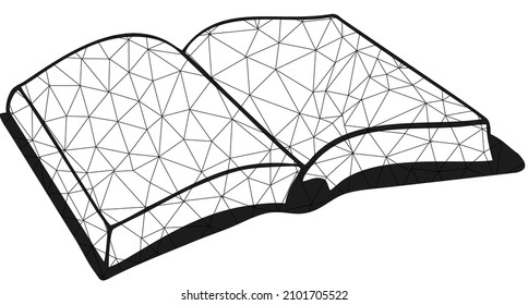 ilustración vectorial de baja polilla del libro abierto.