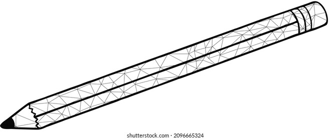 ilustración vectorial baja de un lápiz.
                              