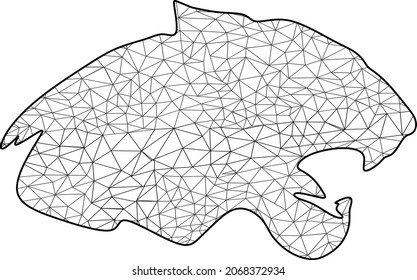 Low poly vector illustration of a tiger head.