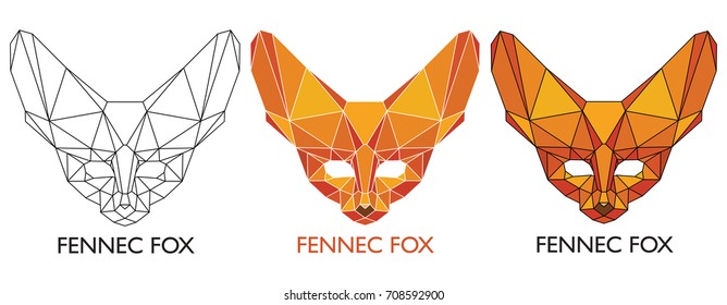 Low poly vector logo of a desert fox