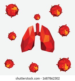 Moléculas de pulmón vectorial y coronavirus bajos.