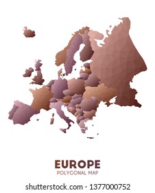 Low poly vector map of Europe with a juicy design.
