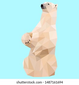 Low poly vector polar bear image
