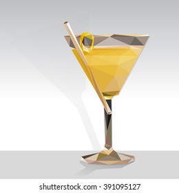 Low-Poly-Vektorgelber Cocktail