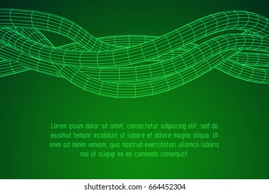 Low poly vein or wire wireframe mesh background. Scinece and tech vector illustration.