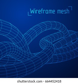 Low poly vein or wire wireframe mesh background. Scinece and tech vector illustration.