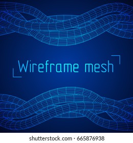 Low poly vein or wire wireframe mesh background. Scinece and tech vector illustration.