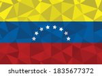 Low poly Venezuela flag vector illustration. Triangular Venezuelan flag graphic. Venezuela country flag is a symbol of independence.