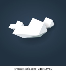 Low poly weather icon. Forecast symbol in modern 3d design. Cloudy or overcast. Eps10 vector illustration