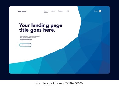 Low Poly Website Landing Page Vectorart