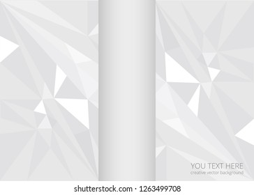 Low poly white light-grey abstract background, polygonal shapes background riangles mosaic, for web and print, dark crystals backdrop 