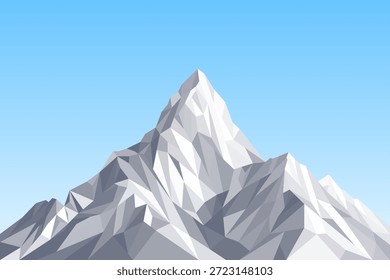 Low Poly weiß Mountain Peak mit klaren blauen Himmel Vektorgrafik