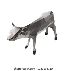 Low poly white sheep. Isometric view. 3D. Vector illustration