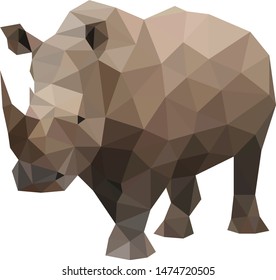 Low poly wild vector rhino