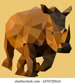 Low poly wild vector safari rhino