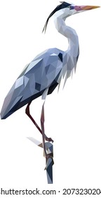 Low poly wild vector stork