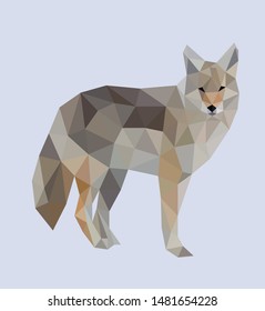 Low poly wild vector wolf