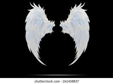 low poly of wings on black background