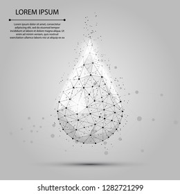 El agua baja de armazón polilla cae con puntos y estrellas. Ilustración vectorial de naturaleza ecológica, acuosa o líquida fresca