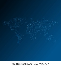 Low poly world map vector design