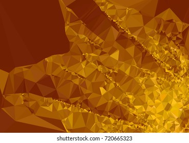 Low poly yellow mosaic background. Template design, list, front page, brochure layout, banner, idea, cover, print, flyer, book, blank, card, ad, sign, sheet. Copy space. Vector clip art