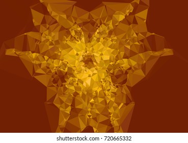 Low poly yellow mosaic background. Template design, list, front page, brochure layout, banner, idea, cover, print, flyer, book, blank, card, ad, sign, sheet. Copy space. Vector clip art