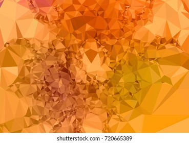 Low poly yellow mosaic background. Template design, list, front page, brochure layout, banner, idea, cover, print, flyer, book, blank, card, ad, sign, sheet. Copy space. Vector clip art