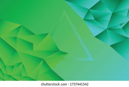 low polygon background green with a triangle
