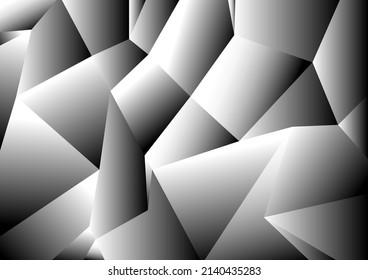 Low polygon black and white low polygon abstract background vector used in various media presentations.