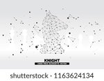 low polygon dot connected line of knight chess piece vector. icon for planning and strategy thinking