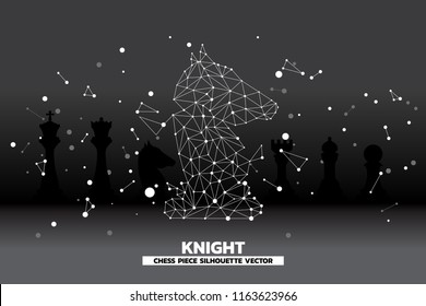 low polygon dot connected line of knight chess piece vector. icon for planning and strategy thinking