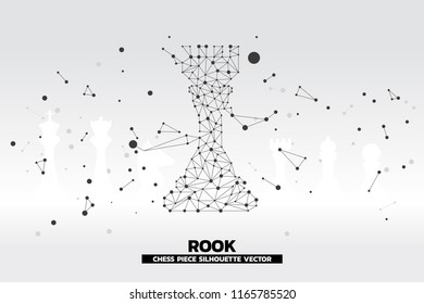 low polygon dot connected line of chess piece vector.