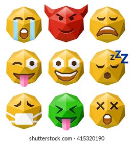 low polygon emoticons